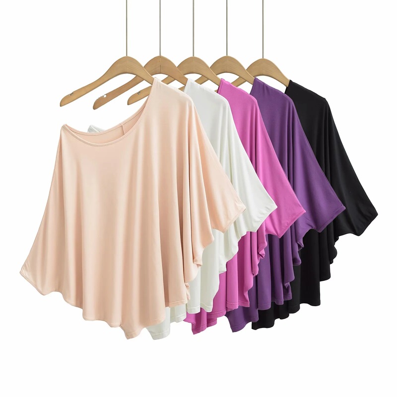Pure Desire Loose Mask T-shirt Women's Summer All-match Solid Color Lazy Style Bat Sleeve Top Women's Thin Sunscreen Blouse