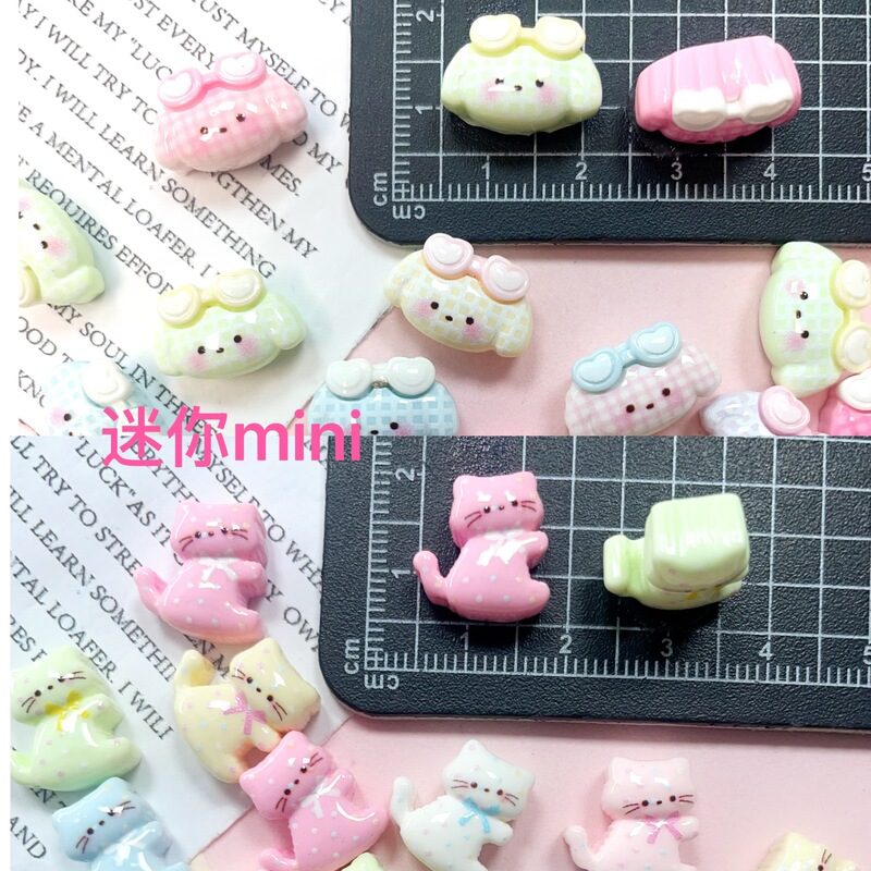 Mini Cartoon Dog and Cat Resin DIY Accessories Cream Glue Handmade Hairpin Mobile Phone Case Shoe Buckle Accessories