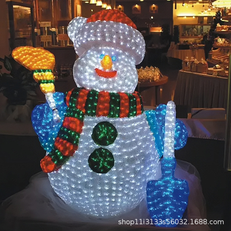 LED クリスマス雪だるまアイアンアートモデリングライトショッピングモールディスプレイ屋外景勝ライトショーライティングシーンレイアウト装飾|undefined
