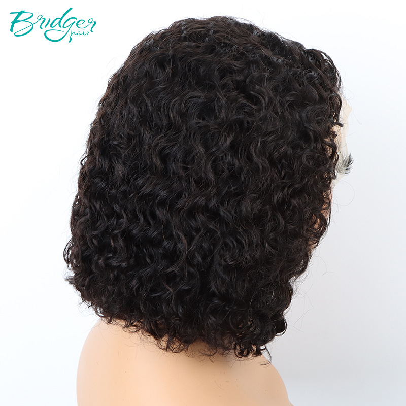 13*4 Splice Double DrawnBOB Hoofddeksel Water Wave Echt Haar Menselijk Haar Pruiken_voghion.com
