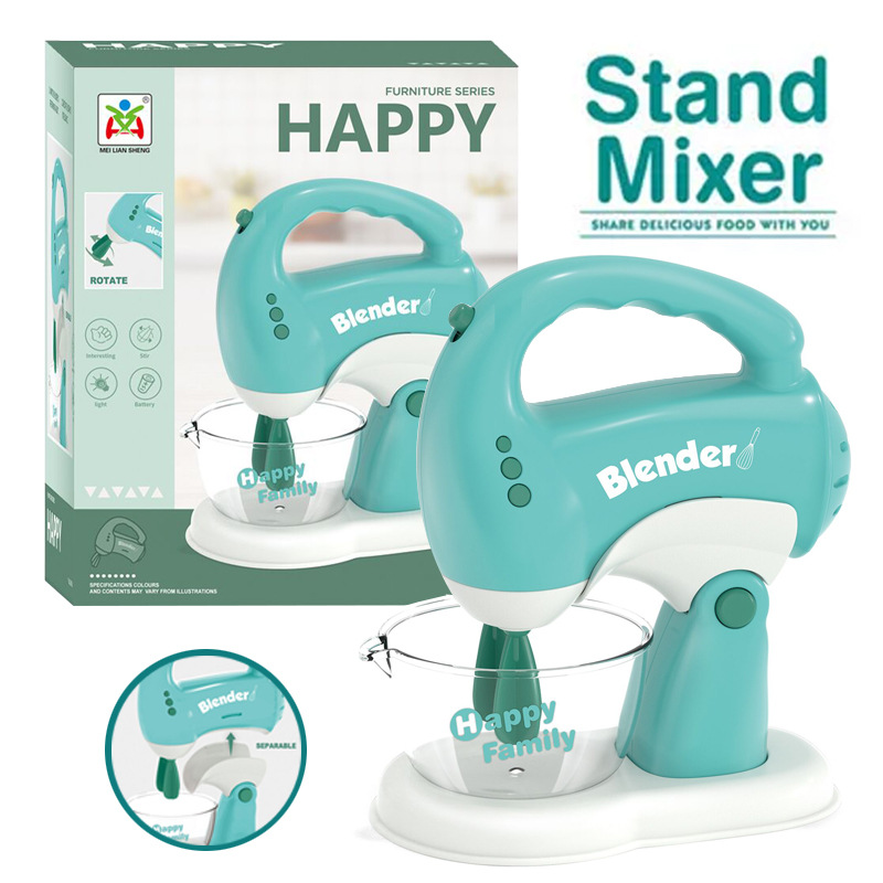 놀이 집 장난감 주방 용품 전기 조명 음악 작은 가전 제품 과즙 기 빵 메이커 주전자 달걀 비터