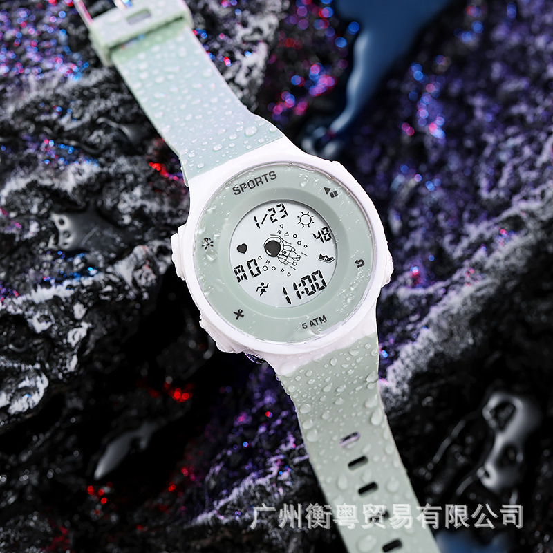 Tiktok mismo estilo astronauta reloj masculino y femenino estudiantes jóvenes natación impermeable luminoso deportivo reloj electrónico