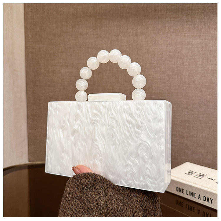 Nuevo acrílico transfronterizo bolsas de cena de mujer bolsas de mano de hombro de cadena bolsas de caja de piedra bolsas de cena