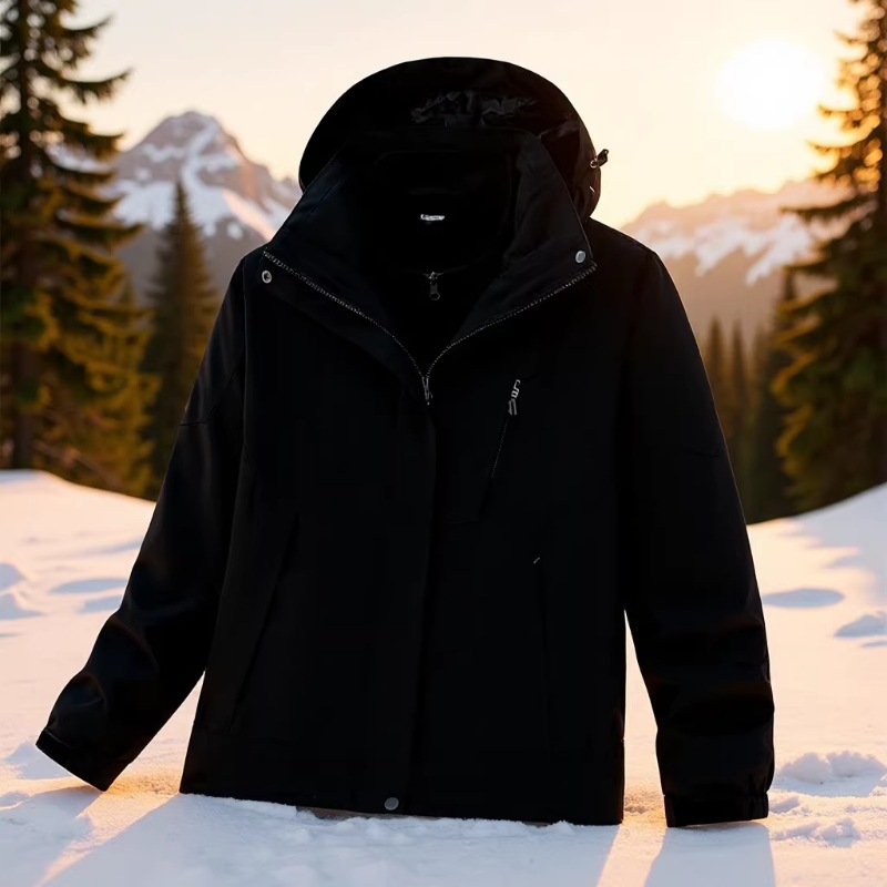 Outdoor autumn and winter men's and women's assault clothing outdoor mountaineering windproof warm three-in-one two-piece overalls group purchase