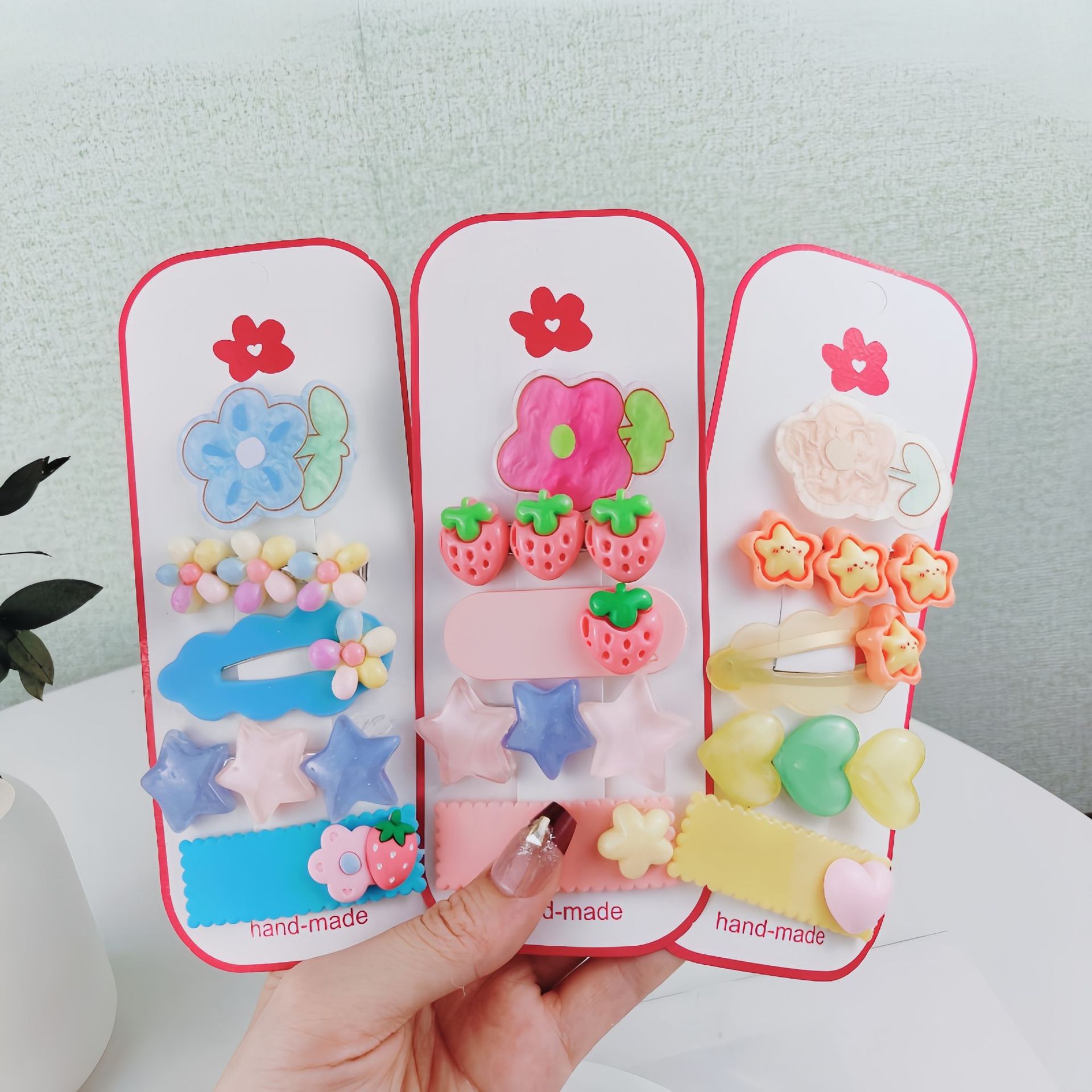 Clipper de cabello para niños acrílico flores tarjeta de cabello de dopamina niñas fresa clipper de cabello para niñas frises clipbb chaqueta