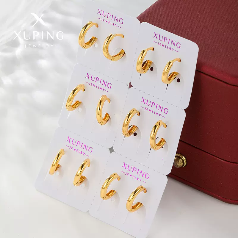 旭平 新款时尚合金电镀24k金色简约轻奢高级感耳环小众日常耳饰女