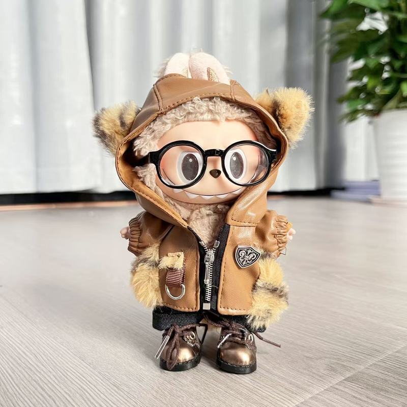 仅衣服] 一二代Labubu衣服挂件拉布布坐坐娃豹猫皮衣潮流酷炫套装|undefined