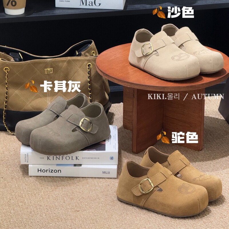 韩版厚底内增高舒适勃肯鞋2025秋季新款软底百搭休闲爆款搭扣单鞋|undefined