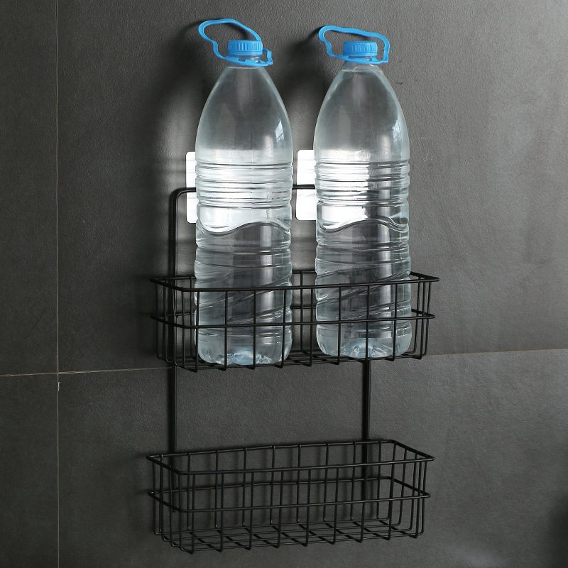 Estantes de inodoro de doble capa sin perforación de baño colgando la pared del lavabo colgando la pared del baño almacenamiento en la pared