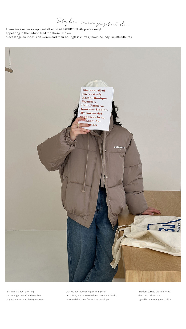 Abnehmbare Ärmel, Männer und Frauen, dickes Winterdesign, Unterhemdweste, für lässige Paare, Daunenjacke aus Baumwolle_voghion.com