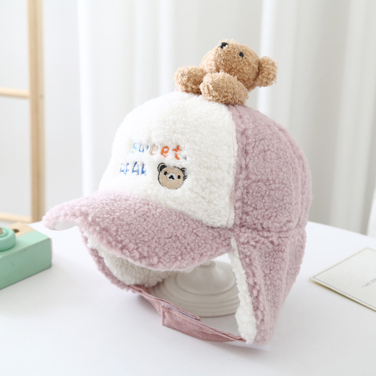 Children's Bear Doll Teddy Velvet Earmuffs Windproof Hat Wholesale Nihaojewelry display picture 3