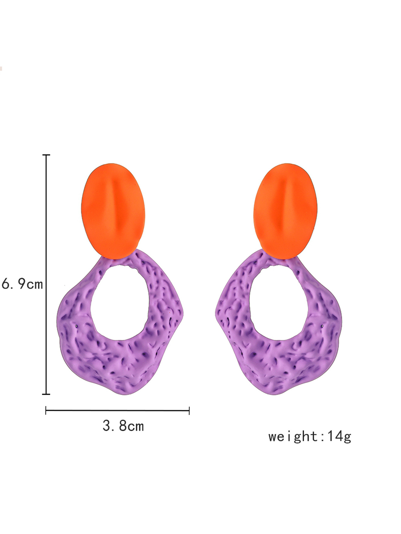 Exaggerated Artistic Irregular Oval Metal Spray Paint Women's Drop Earrings display picture 1