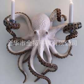 跨境章鱼造型壁式烛台摆件 海洋风复古装饰蜡烛架163