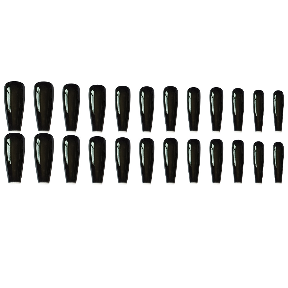Pegatinas de uñas minimalistas negras con bordes blancos y brillantina, parches de uñas desmontables, diseño de cielo estrellado en degradado. image 6