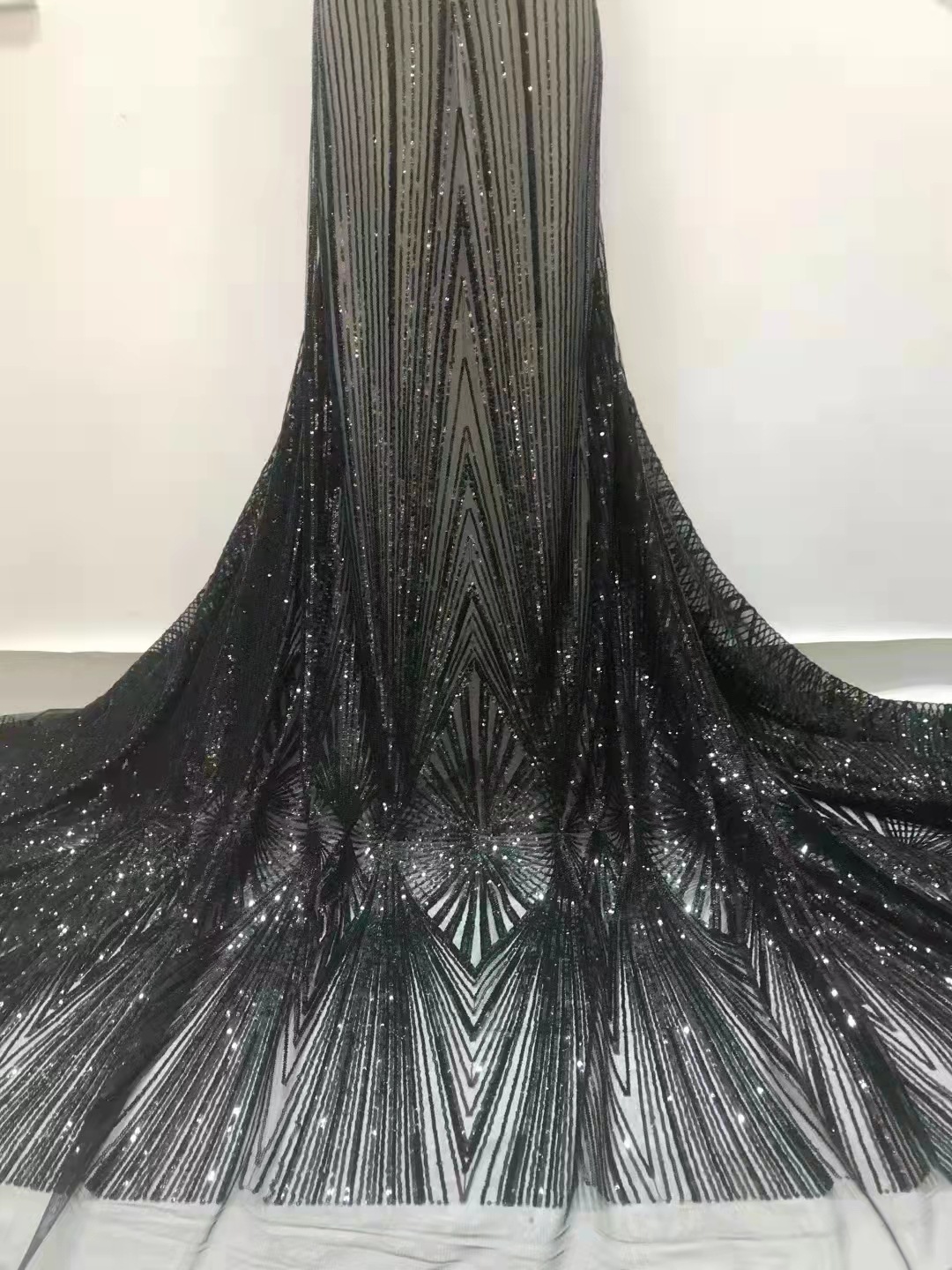 Amazon e-commerce en stock lentejuelas tela vestido de novia fiesta África encaje tela JX1851