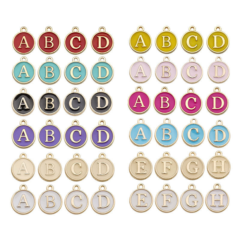 10 Colors Available DIY Alloy Accessories, 26 Types, 1 Set Each of English Letter Pendants, Double-Sided Alloy Enamel Pendants 10 Colors Available DIY Alloy Accessories, 26 Types, 1 Set Each of English Letter Pendants, Double-Sided Alloy Enamel Pendants