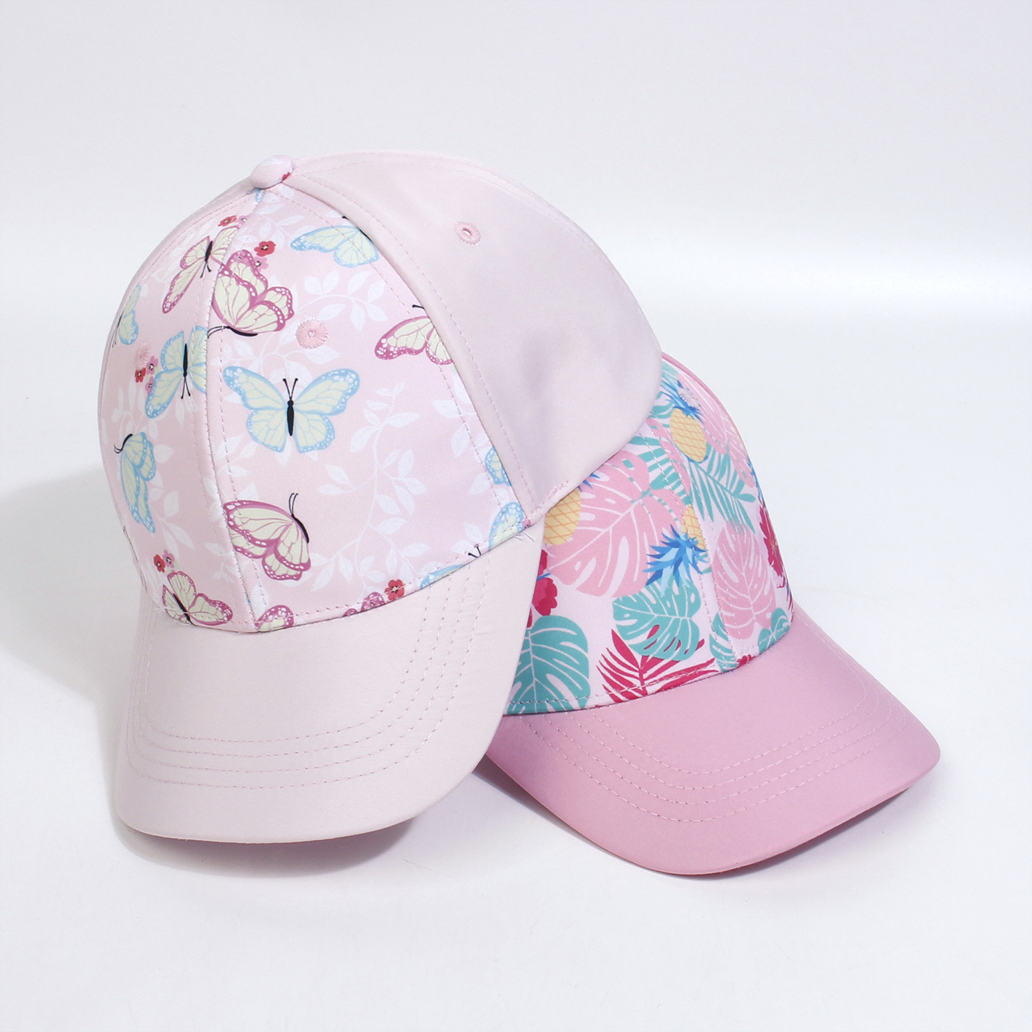 Heart Shape, Solid Color, Butterfly Pattern All Seasons Season Children Unisex Unisex Casual Simple Style Heart Shape Solid Color Butterfly Printing Curved Eaves Baseball Cap