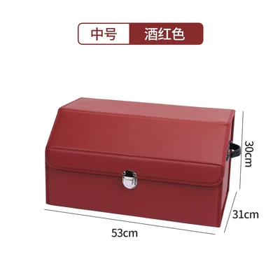 Car storage bag/box: interior decoration supplies practical good - burgundy-medium-size-533130cm