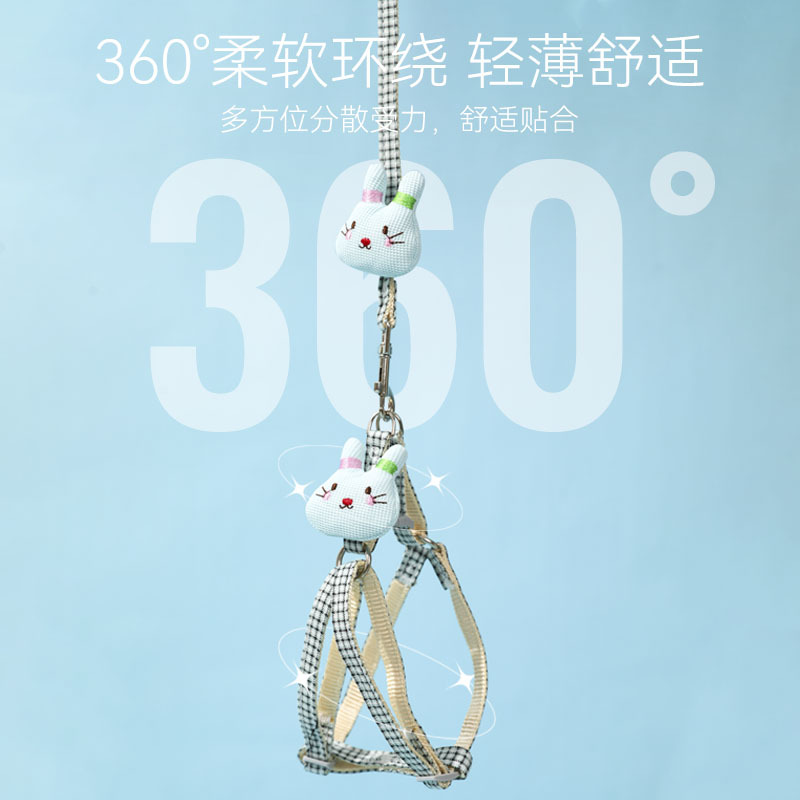 Nueva correa de perro de dibujos animados conejo forma mediano y pequeño perro caminando cuerda correa de nylon transfronteriza al por mayor