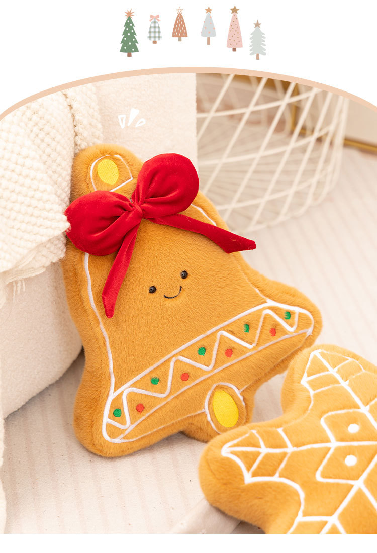 Cuscino in peluche a forma di omino di pan di zenzero natalizio_voghion.com