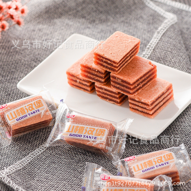 Heling Hawthorn hamburger sandwich Chengde specialty leisure food suitable for all ages independent packaging Heling Hawthorn hamburger sandwich Chengde specialty leisure food suitable for all ages independent packaging