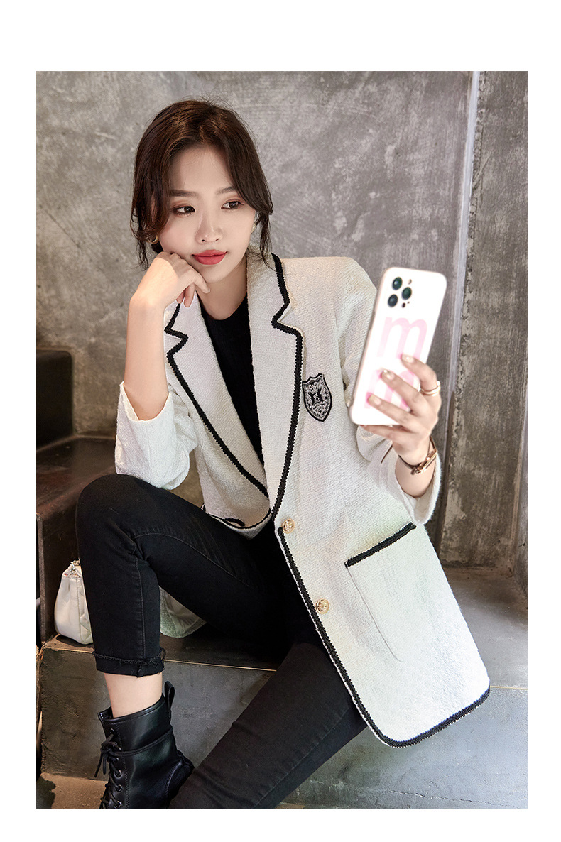 Trendy Plaid Blazer 2022 New Slim Fit Fashionable Little Style Elegant Goddess Casual Versatile Jacket_ecoleips.com