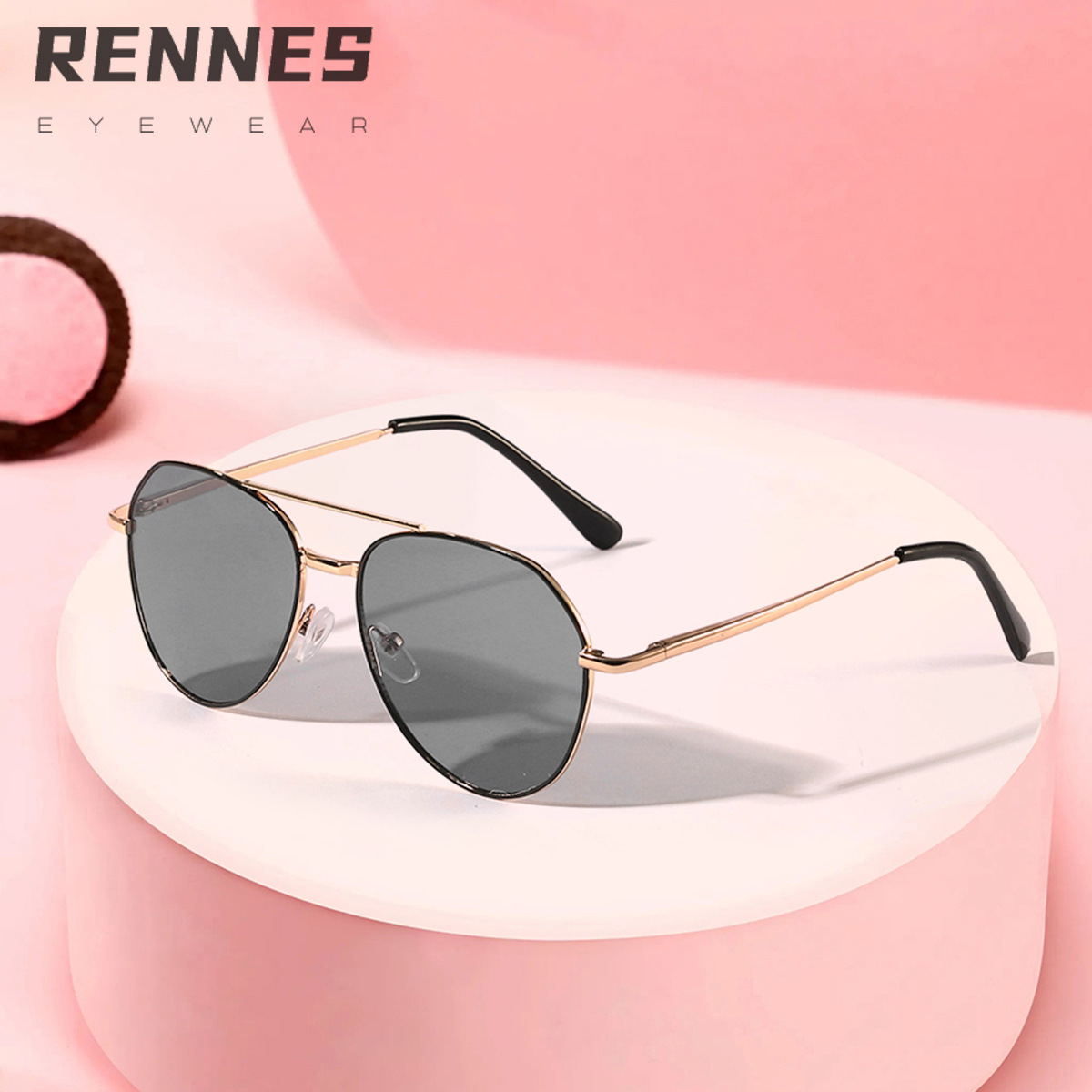 Espejo de sapo piloto de metal para niños transfronterizos, gafas de sol anti-ultravioleta de tiro callejero de moda para niños y niñas Sunglasses