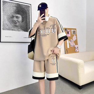 Waffe Sports suit Men's Summer Thin Loose T-shirt Trendy Casual Short-sleeved Shorts Breathable Two-piece Set