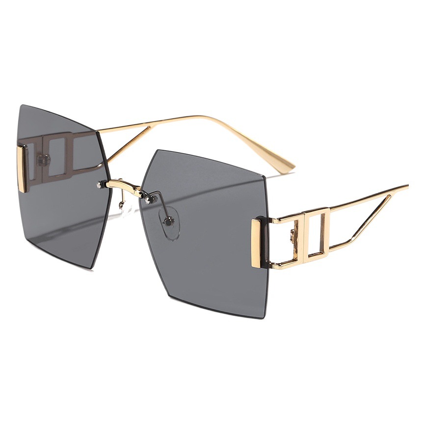 2023 nuevos hombres sin marco de metal de estilo europeo y americano y la cara grande de las mujeres que adelgazan las gafas de sol a prueba de UV