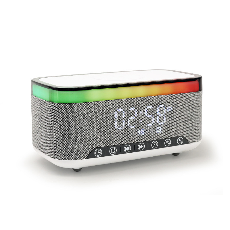 新型スマートbluetoothスピーカー創意デスクトップ夜灯サブウーファ音響無線充電器ベッドの雰囲気ランプ|undefined