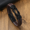 Fashionable trend leather universal bracelet, city style, simple and elegant design, punk style