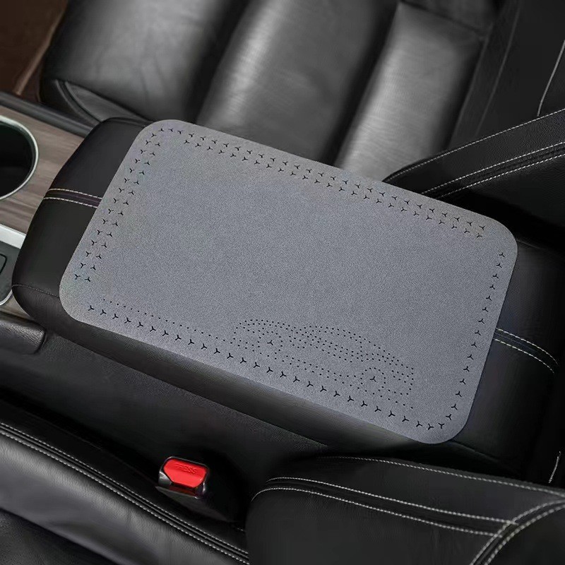 Universal – Car Armrest Box Armrest box pad - no-pattern-calm-gray-1-piece