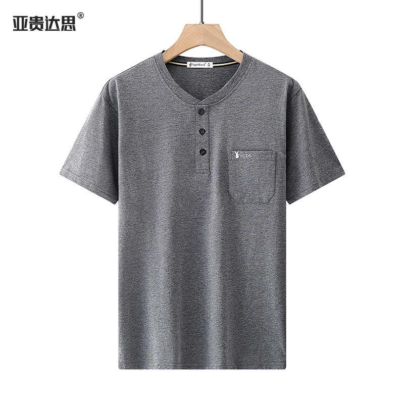 父半袖tシャツ男中年和尚襟真ポケットゆったり大きいサイズ純綿中高年帯ポケット上着夏服|undefined