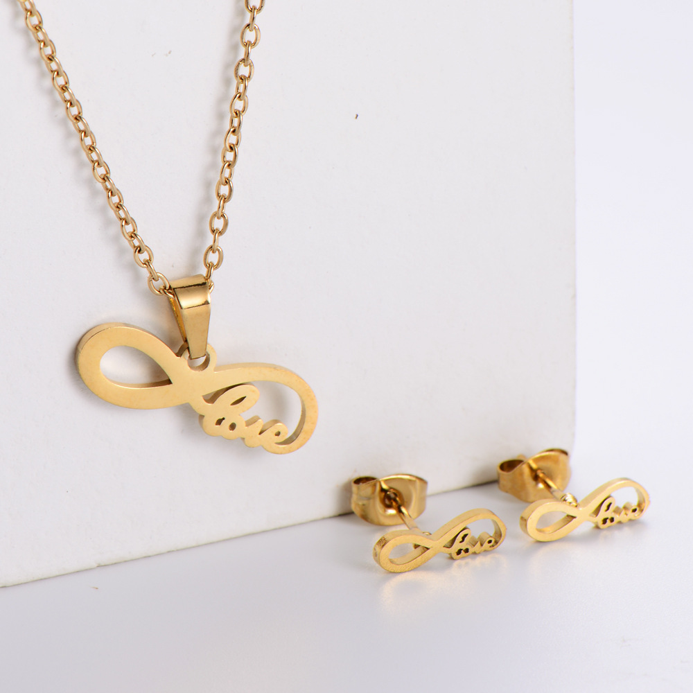 Simple Bow Clavicle Chain Earrings Set Wholesale Nihaojewelry