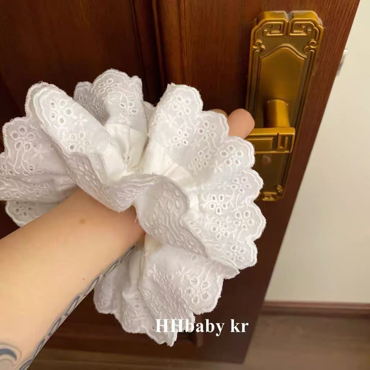 90＃白色四层蕾丝发圈