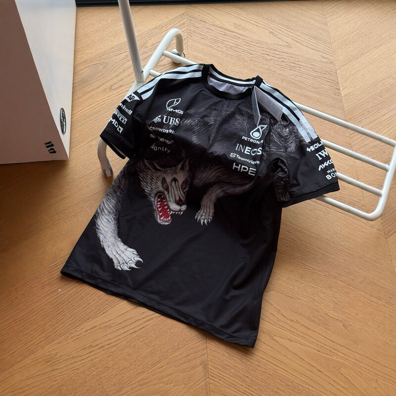 Summer Cross-Border Collaboration with Mercedes Amg F1 Team, Quick-Dry Printed Short-Sleeve Men's Trendy Brand Round-Neck Loose T-Shirt Summer Cross-Border Collaboration with Mercedes Amg F1 Team, Quick-Dry Printed Short-Sleeve Men's Trendy Brand Round-Neck Loose T-Shirt