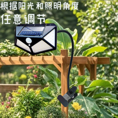 クロスボーダー新しいクリップソーラーライト家庭用ソーラーガーデンセンサーライトキャンプ防水屋外フェンスウォールライト