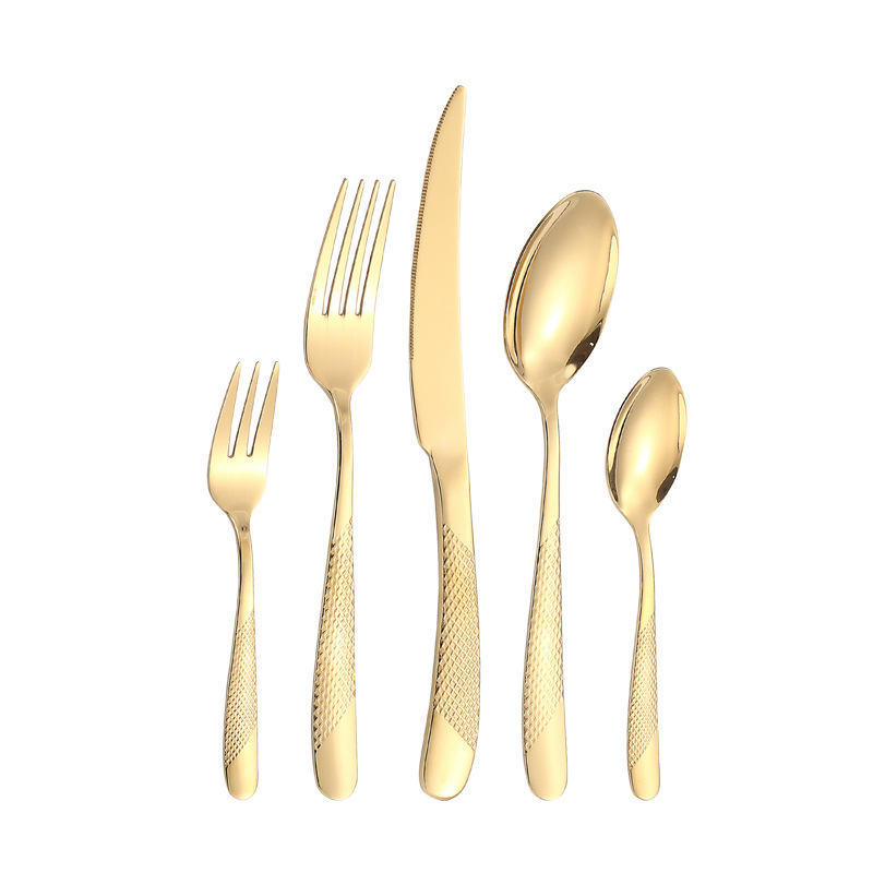 Comercio electrónico transfronterizo de productos de venta caliente vajilla de acero inoxidable 30 piezas traje de cinco piezas principales caja simple traje de cuchillo, tenedor y cuchara de comida occidental