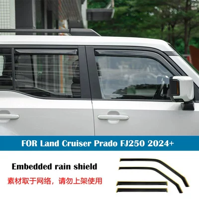 Rain shield – Window Visor - standard-packing-without-logo-embedded-model-prado-fj250-mk5-j250-2024-rain-shield-4pcs