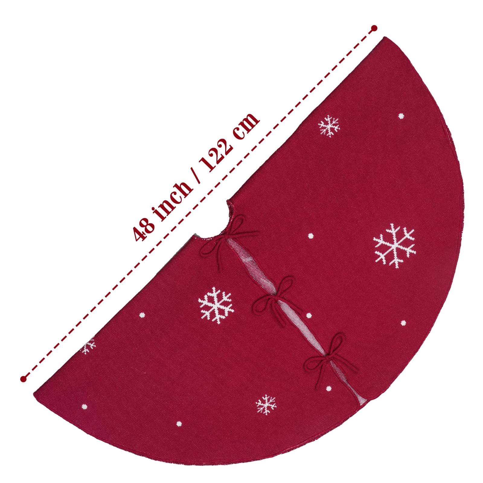 Amazon nuevo árbol de Navidad base delantal Navidad ELK nieve rojo de punto falda de árbol de Navidad