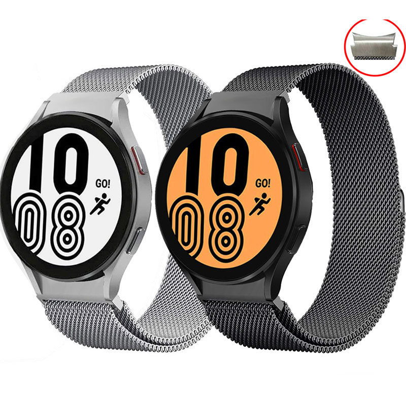 For Samsung Watch 4 Classic 42mm 46mm Milano Strap Watch 4 Curved Metal Wristband