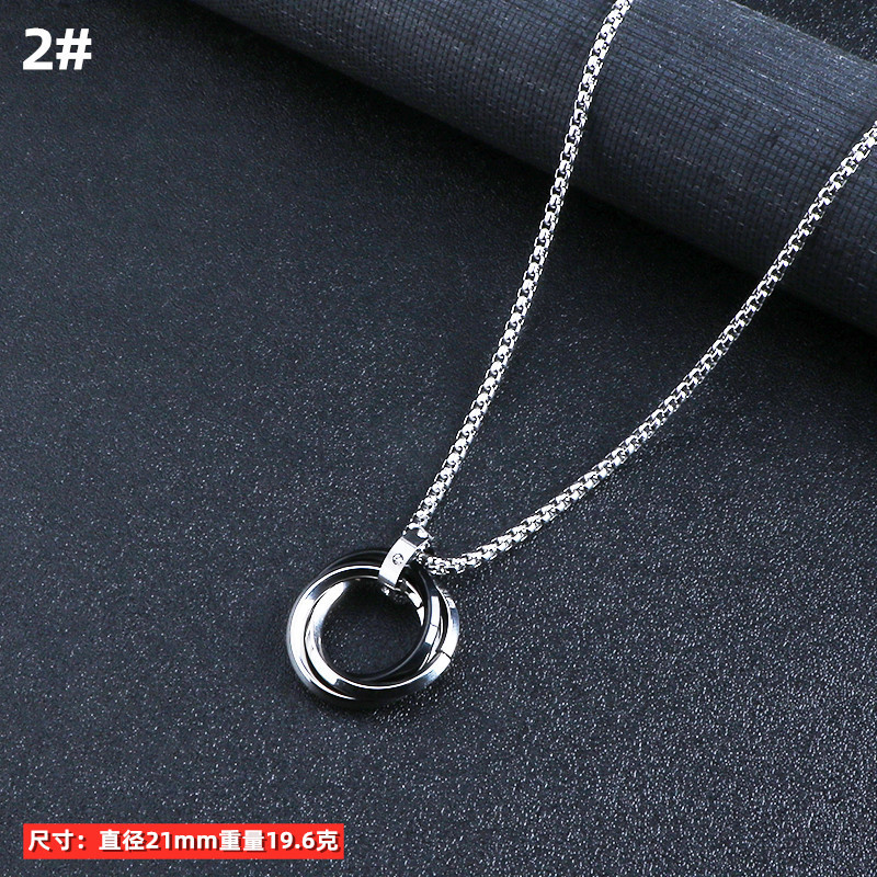 Hombres collar de titanio joyería acero aleación personalizada colgante ins hip hop calle suéter largo cadena accesorios colgantes