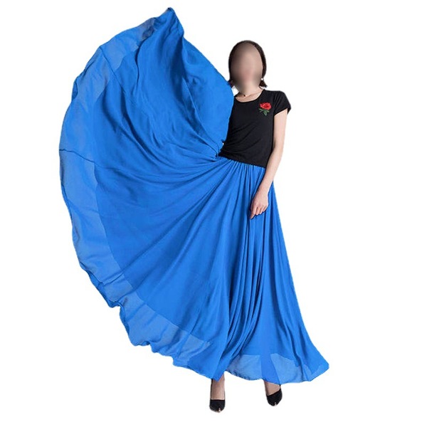 720 degrees large skirt double -layer chiffon big skirt stage…