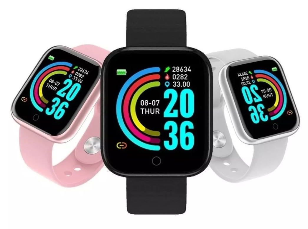 D20 reloj inteligente ritmo cardíaco sangre oxígeno presión arterial detección sueño análisis información push Y68 pulsera en stock y entrega rápida