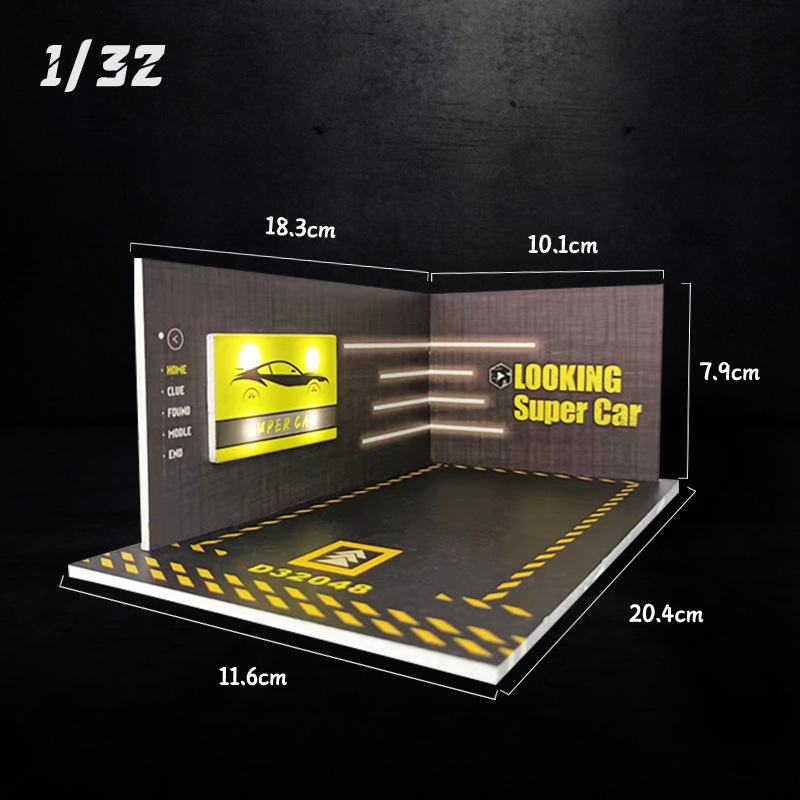 Aleación modelo de coche 1:32 y 1 relación 24pvc subterráneo estacionamiento edificio modelo iluminación en vivo escena Decoración
