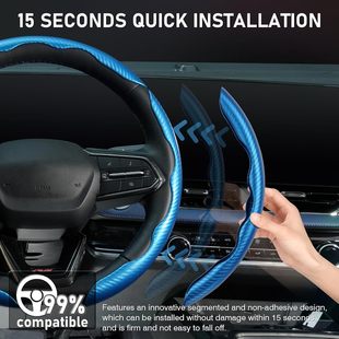 Cross-Border Popular Carbon Fiber Pattern Anti-Slip Steering Wheel Cover Three-Piece Set Racing Grade Segmented Design Butterfly Wing Shape