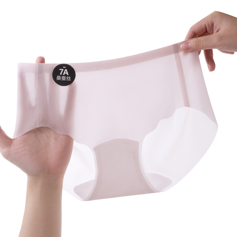 2024 nueva ropa interior sin costuras de seda de hielo de verano para niñas estilo delgado de secado rápido y sensación fresca 7A calzoncillos de seda de morera para mujer