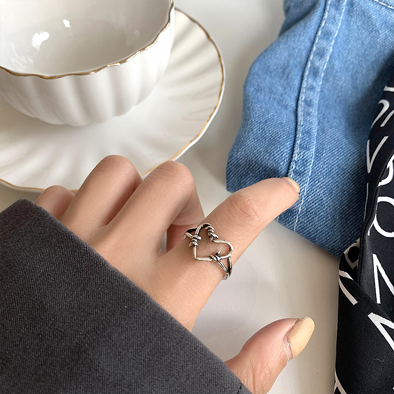 Simple Style Heart Shape Copper Plating Open Ring 1 Piece