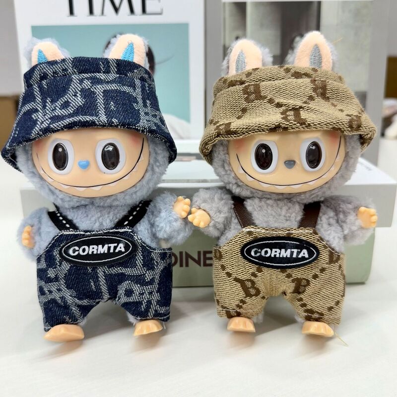 拉布布的衣服一二三代17cm毛绒挂件labubu娃衣背带裤套装裙子着替|undefined