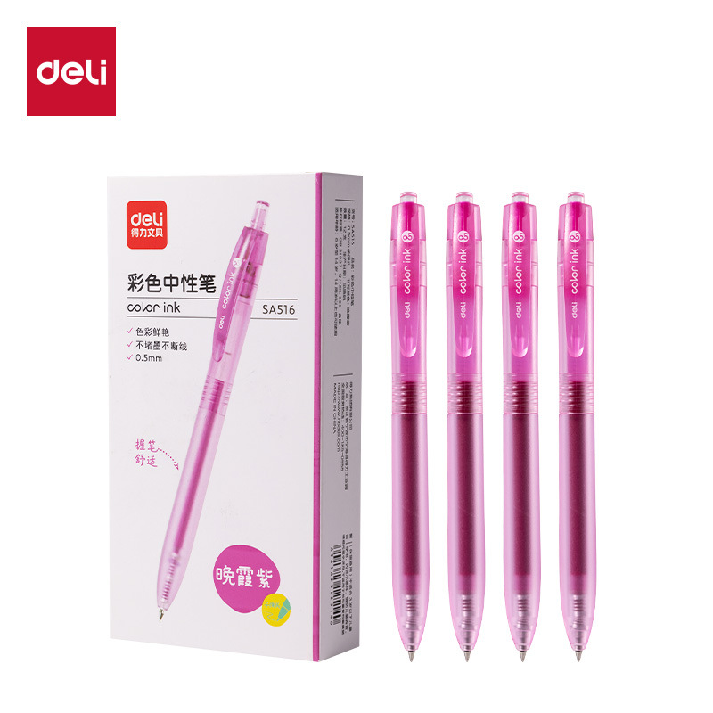 Delik SA516 bolígrafo de color neutro para estudiantes pulsando la bala de 0,5 mm para escribir una sensación de agarre suave y cómodo y simple